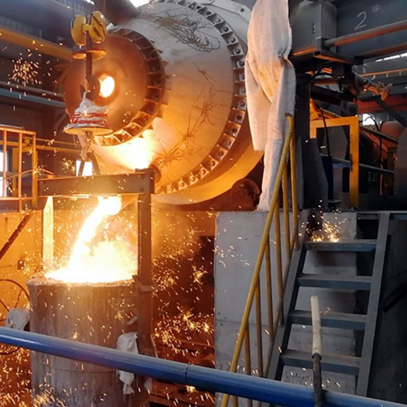 Antimony smelting rotary furnace
